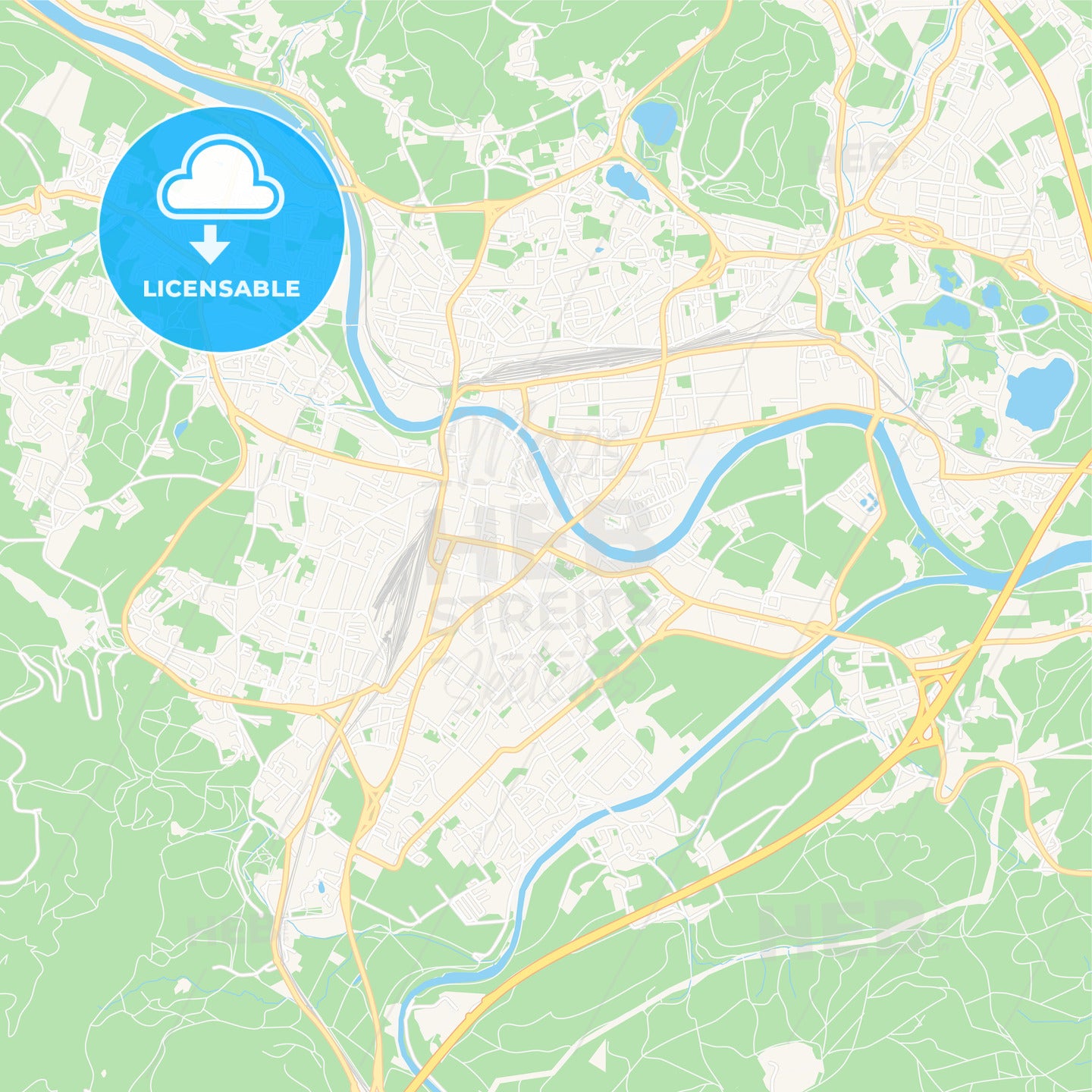 Villach, Austria Vector Map - Classic Colors