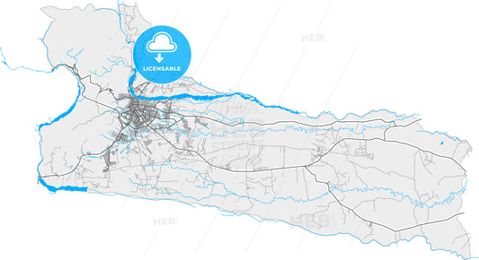 Villavicencio, Colombia, high quality vector map