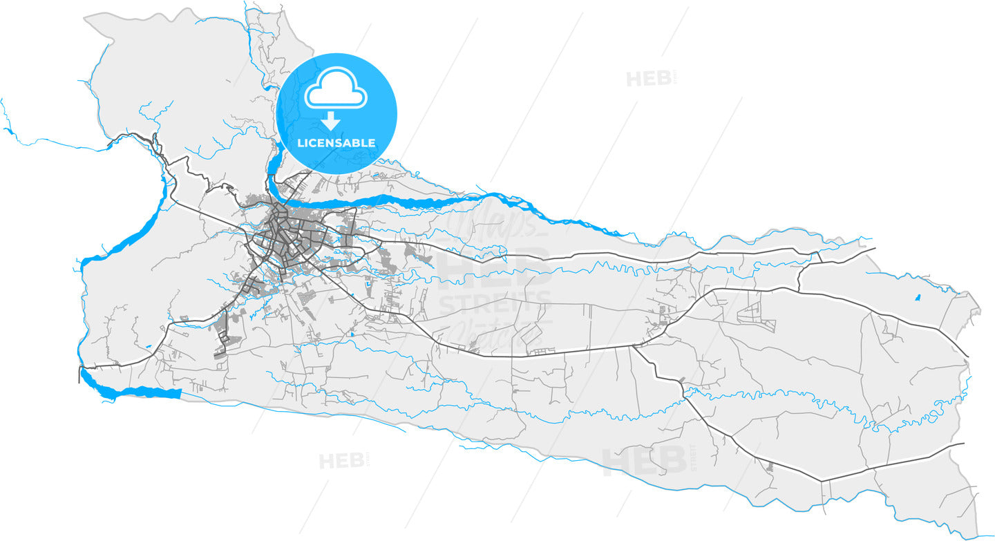 Villavicencio, Colombia, high quality vector map