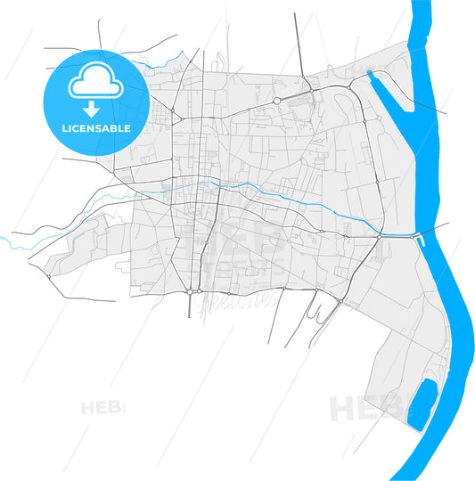 Villefranche-sur-Saône, Rhône, France, high quality vector map