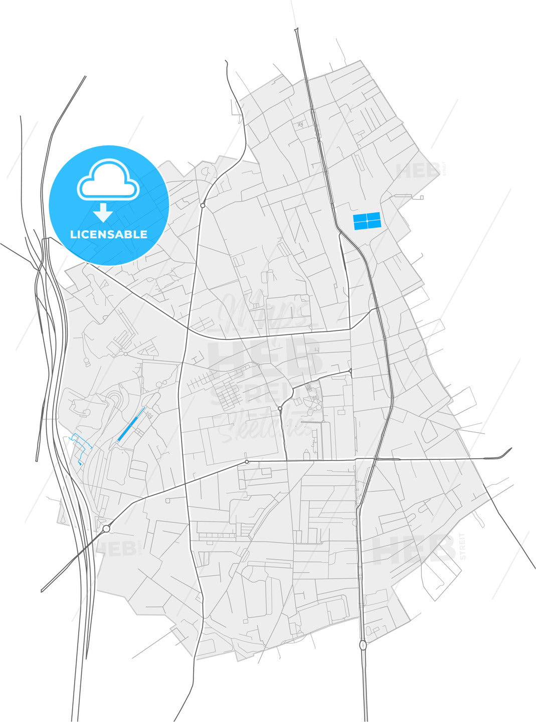 Villejuif, Val-de-Marne, France, high quality vector map