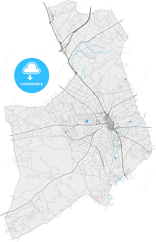 Villena, Alicante, Spain, high quality vector map