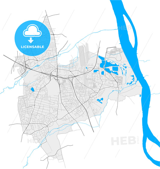 Villenave-d Ornon, Gironde, France, high quality vector map