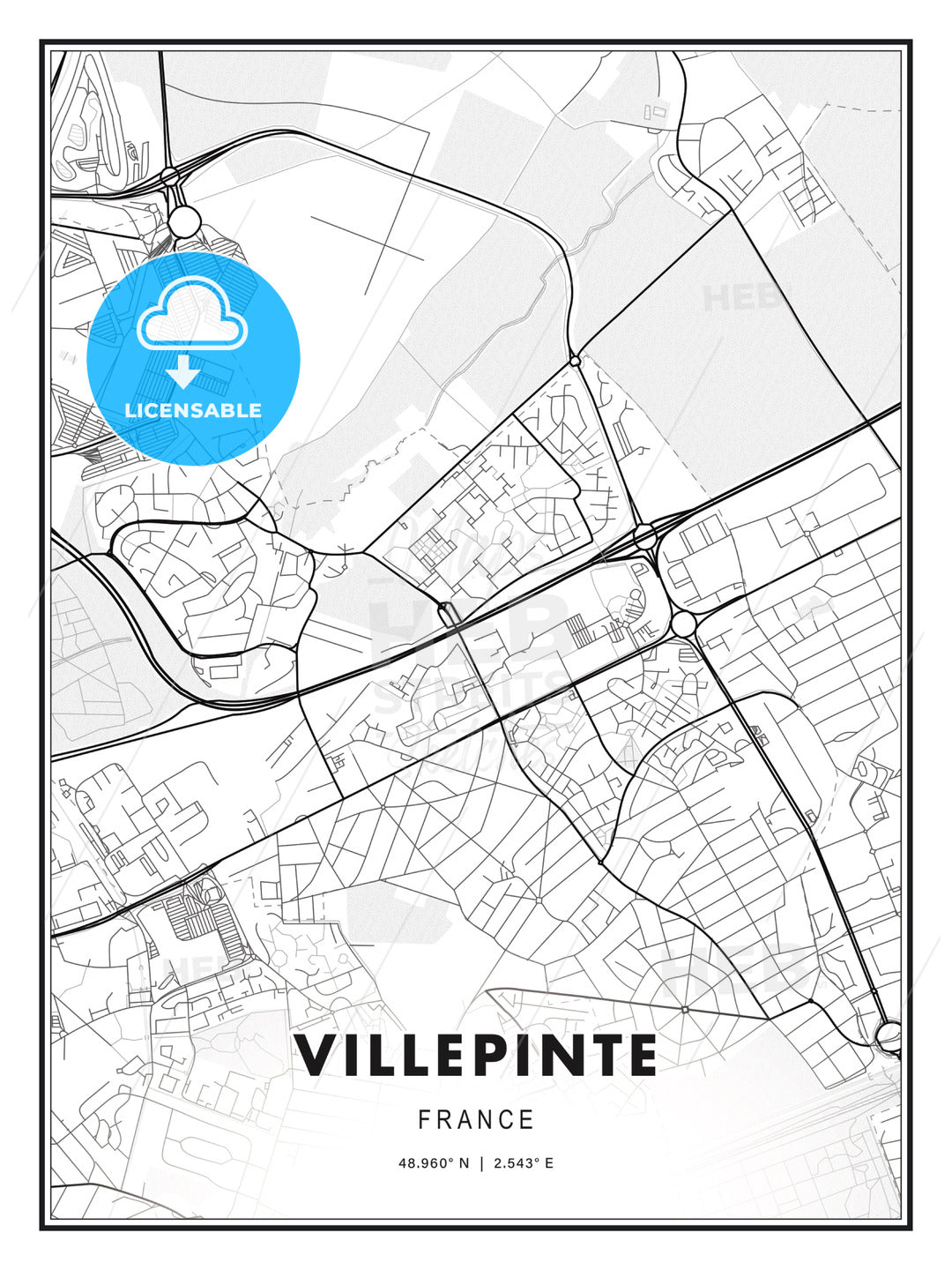 Villepinte, France, Modern Print Template in Various Formats - HEBSTREITS Sketches