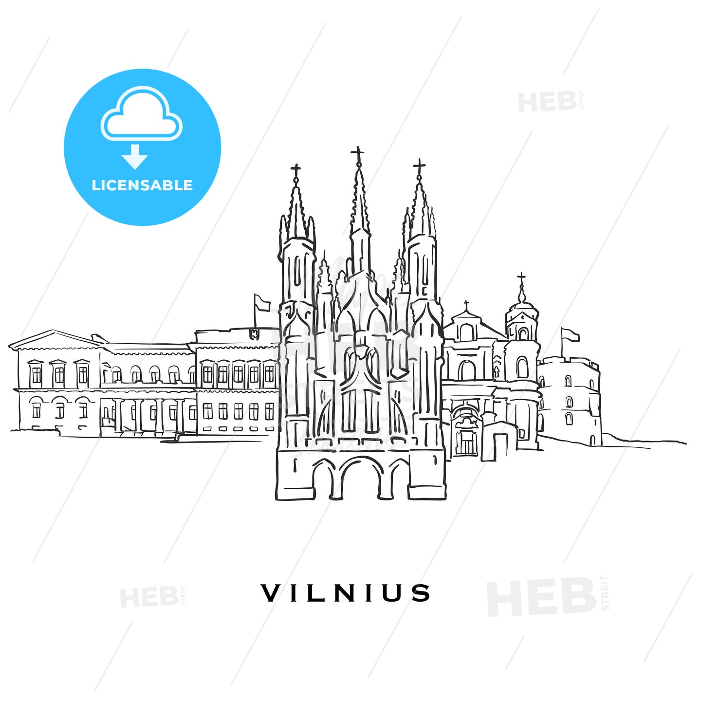 Vilnius Lithuania famous architecture – instant download