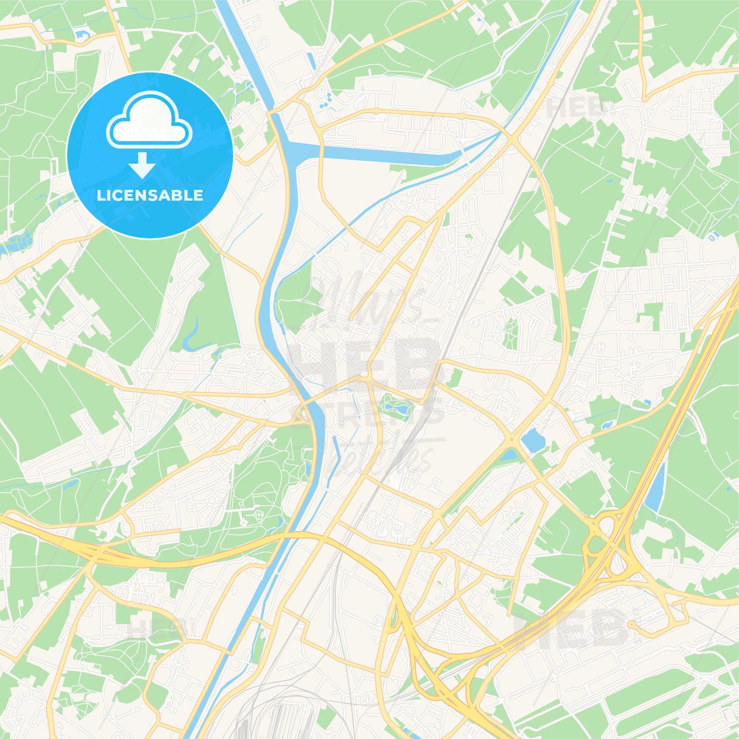 Vilvoorde , Belgium Vector Map - Classic Colors