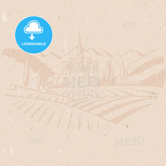 Vineyard Farm Background Menu Card Design – instant download