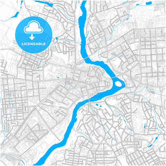 Vinnytsia, Vinnytsia Oblast, Ukraine, city map with high quality roads.