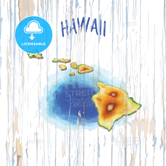 Vintage map of Hawaii