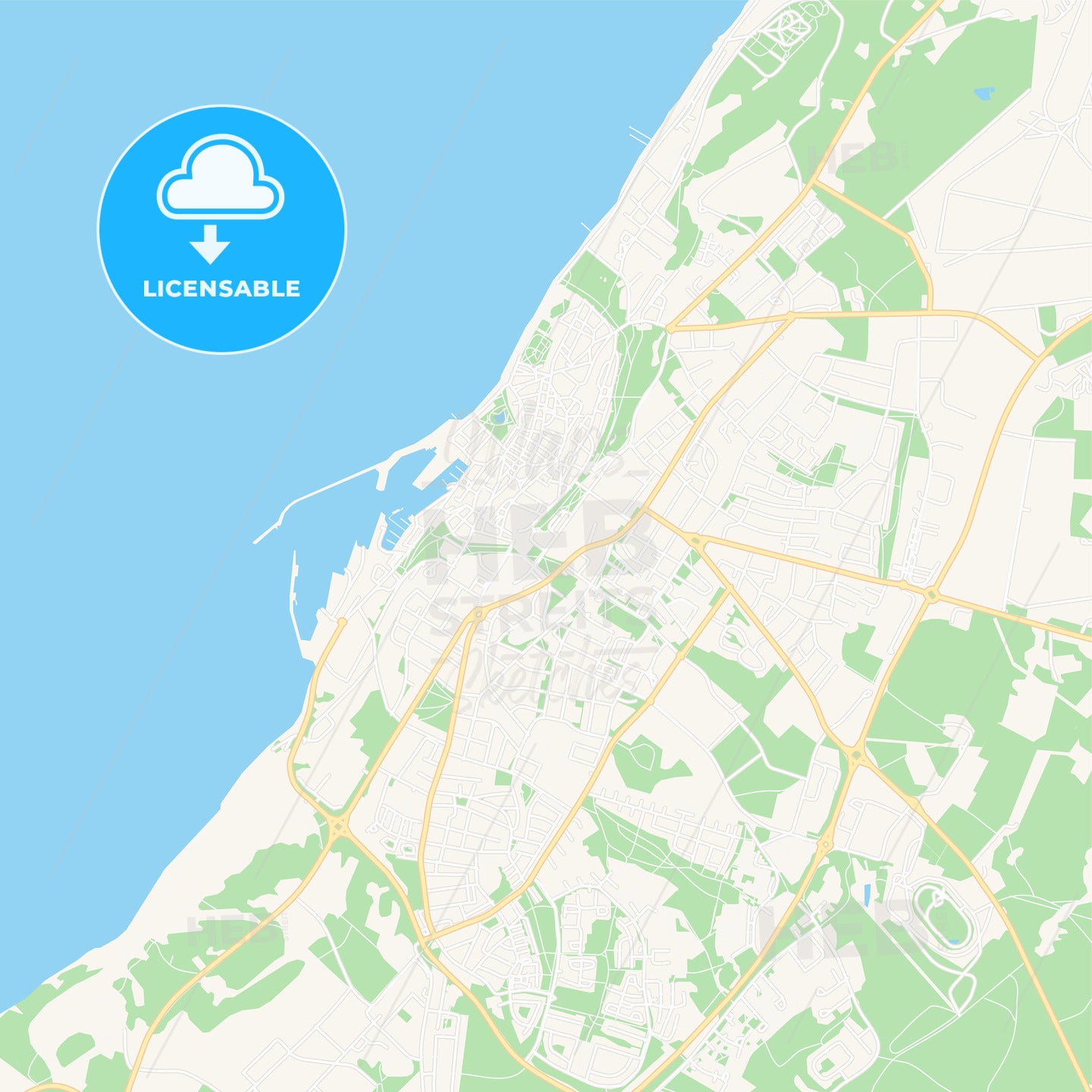 Visby, Sweden Vector Map - Classic Colors
