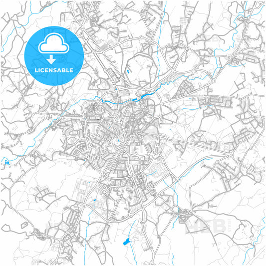 Viseu, Viseu, Portugal, city map with high quality roads.