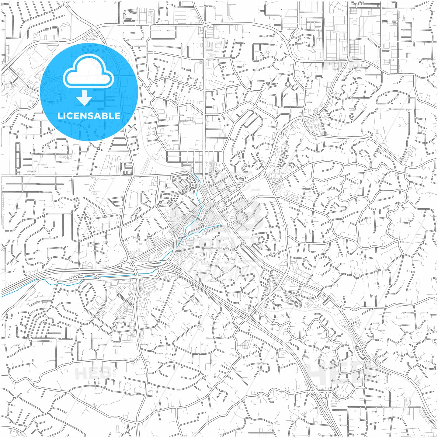 Vista, California, United States, city map with high quality roads.