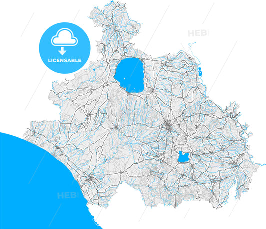 Viterbo, Lazio, Italy, high quality vector map