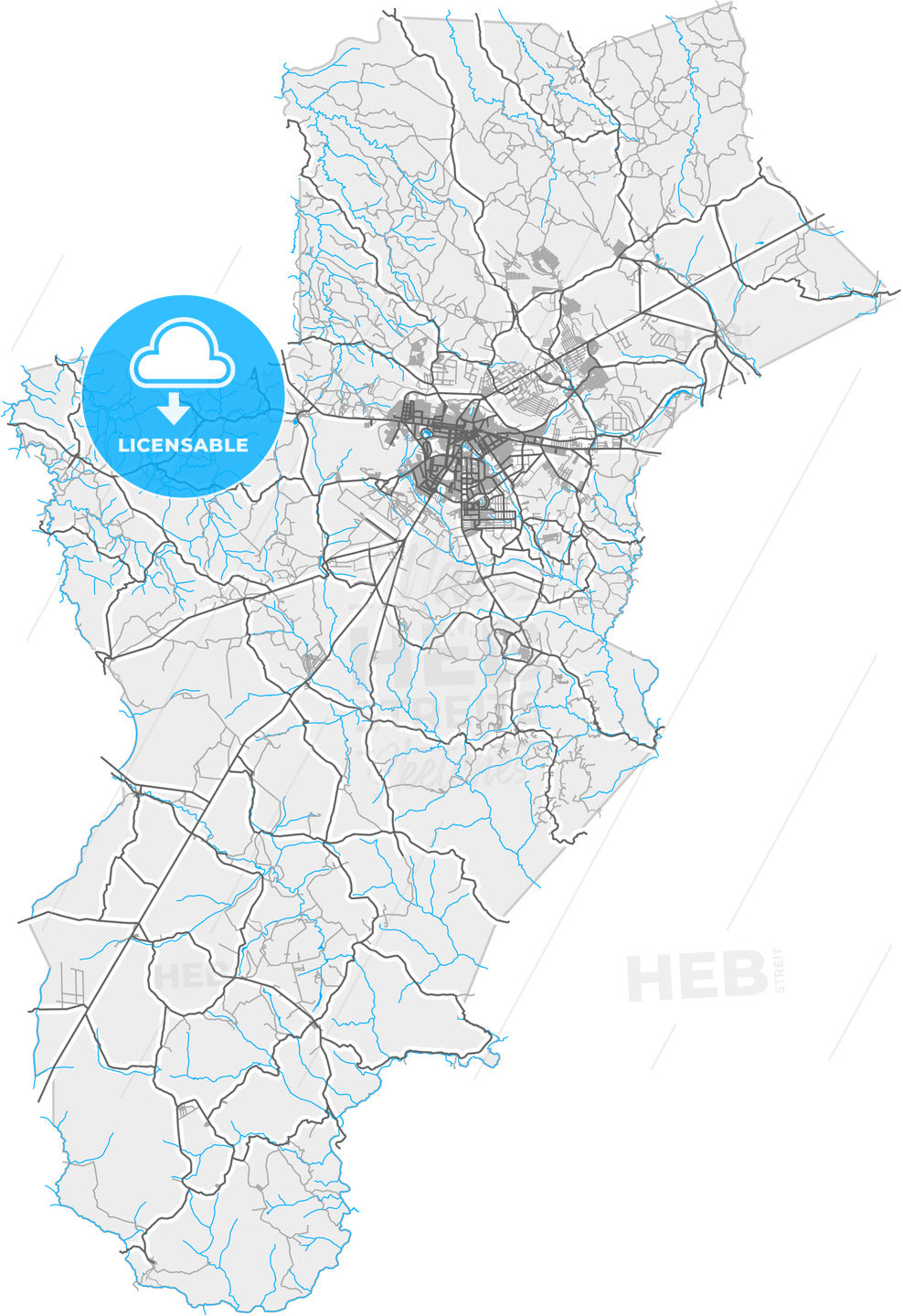 Vitoria da Conquista, Brazil, high quality vector map