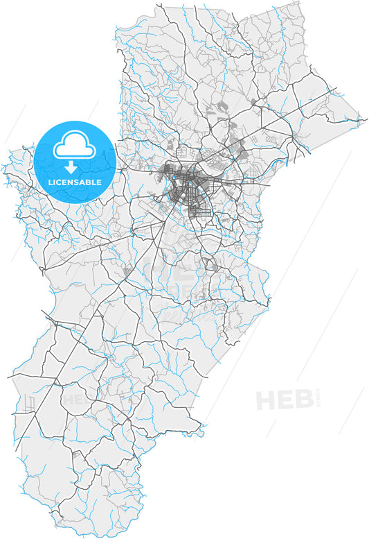 Vitoria da Conquista, Brazil, high quality vector map