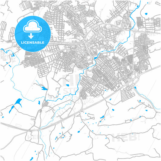 Vitoria de Santo Antao, Brazil, city map with high quality roads.