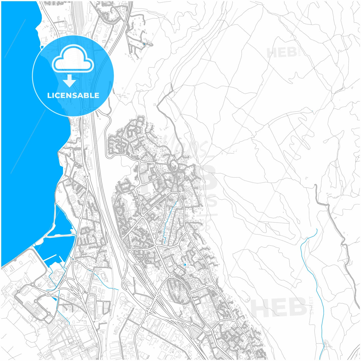 Vitrolles, Bouches-du-Rhône, France, city map with high quality roads.