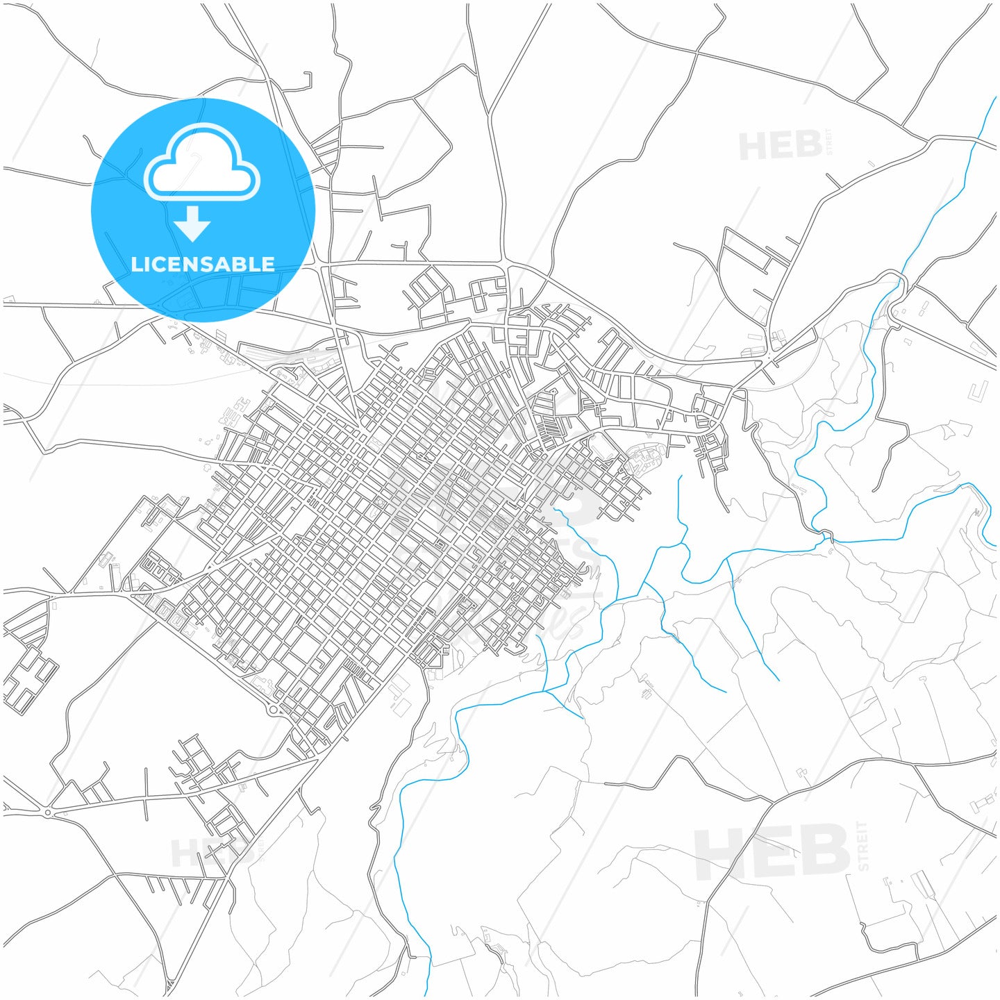 Vittoria, Sicily, Italy, city map with high quality roads.