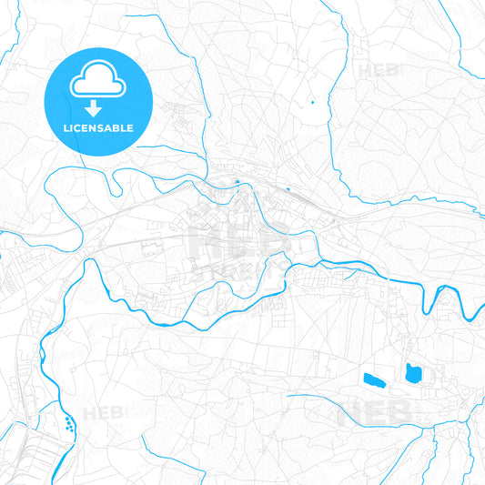 Vöcklabruck, Austria PDF vector map with water in focus