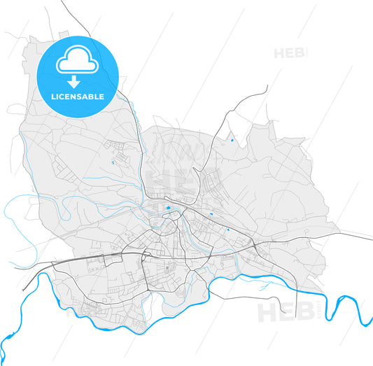 Vöcklabruck, Upper Austria, Austria, high quality vector map