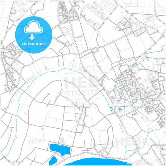 Voerde (Niederrhein), North Rhine-Westphalia, Germany, city map with high quality roads.