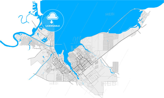 Volgodonsk, Rostov Oblast, Russia, high quality vector map