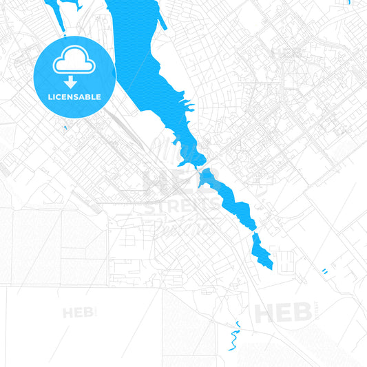 Volgodonsk, Russia PDF vector map with water in focus