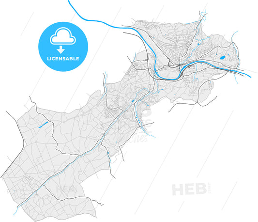 Volklingen, Saarland, Germany, high quality vector map