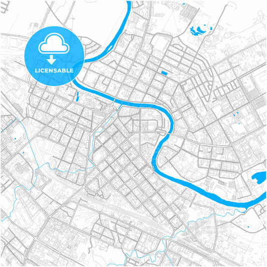 Vologda, Vologda Oblast, Russia, city map with high quality roads.