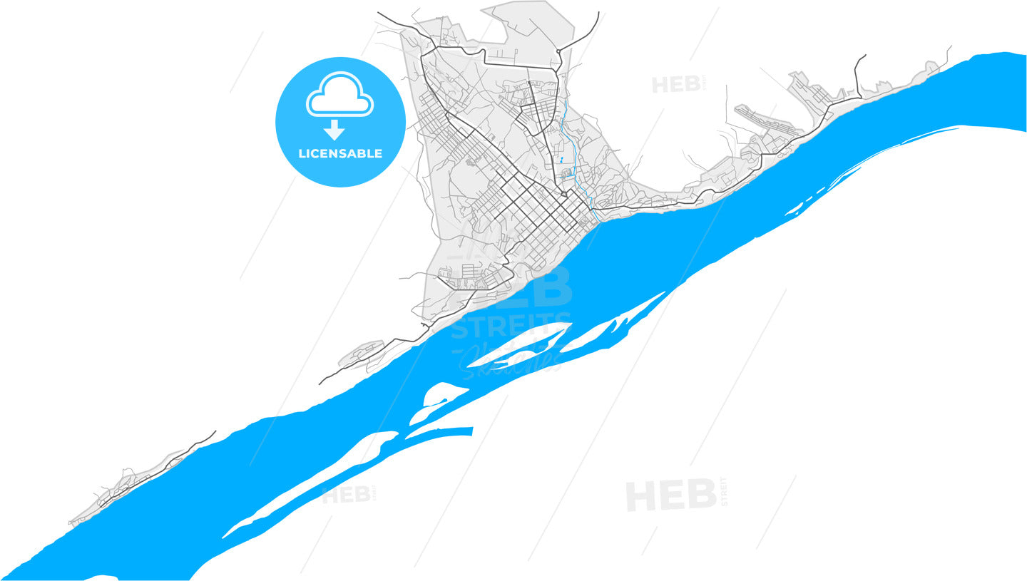 Volsk, Saratov Oblast, Russia, high quality vector map