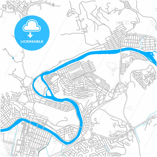 Volta Redonda, Brazil, city map with high quality roads.