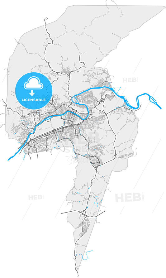 Volta Redonda, Brazil, high quality vector map