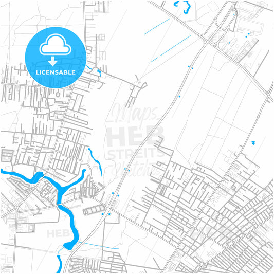 Voluntari, Ilfov, Romania, city map with high quality roads.