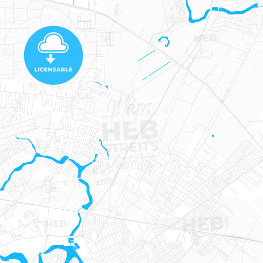 Voluntari, Romania PDF vector map with water in focus