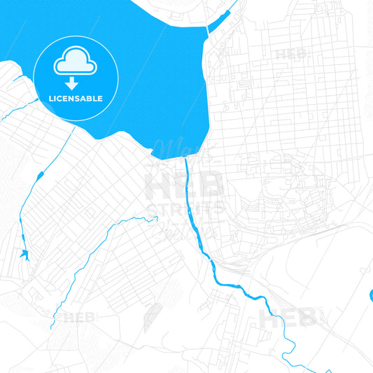 Votkinsk, Russia PDF vector map with water in focus