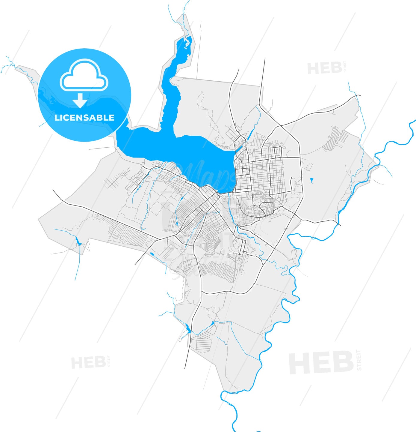 Votkinsk, Udmurt Republic, Russia, high quality vector map