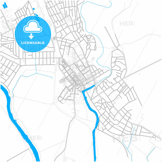 Voznesensk, Mykolaiv Oblast, Ukraine, city map with high quality roads.