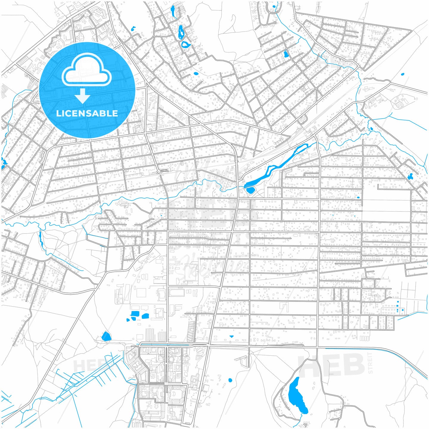 Vsevolozhsk, Leningrad Oblast, Russia, city map with high quality roads.