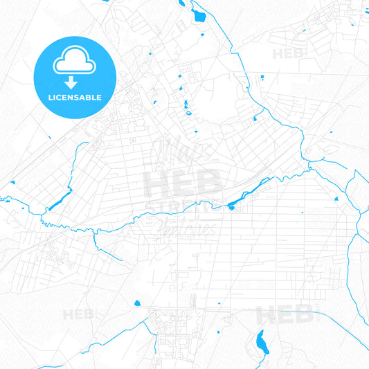 Vsevolozhsk, Russia PDF vector map with water in focus