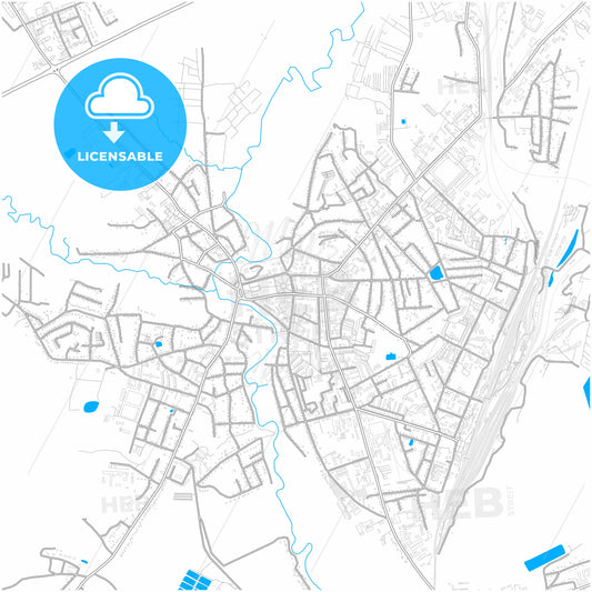 Vyazma, Smolensk Oblast, Russia, city map with high quality roads.