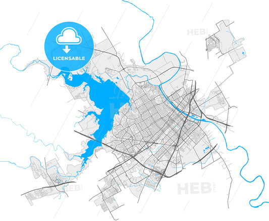 Waco, Texas, United States, high quality vector map