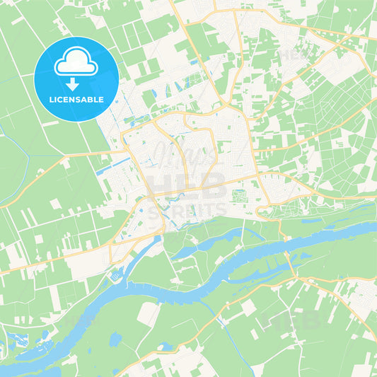 Wageningen, Netherlands Vector Map - Classic Colors