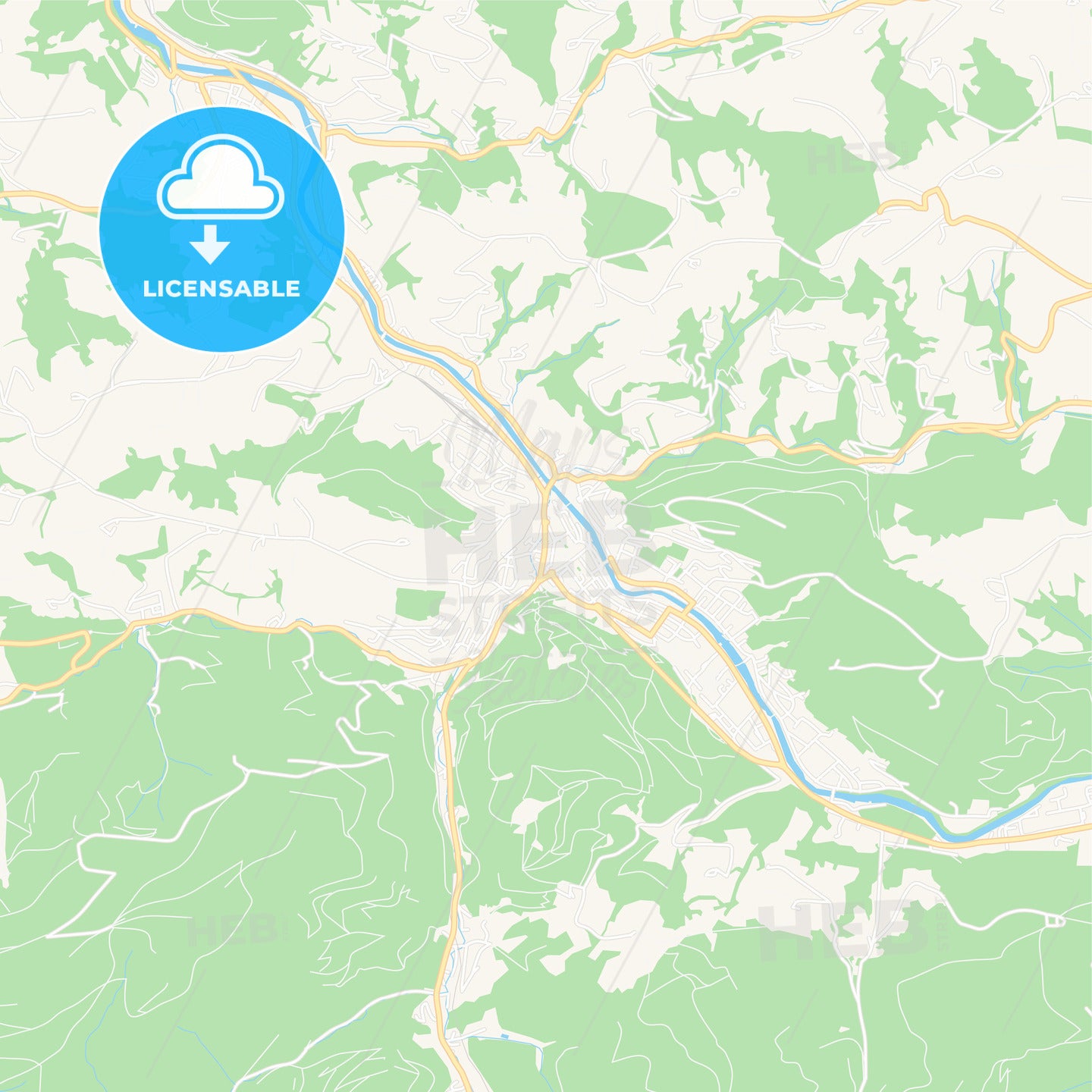 Waidhofen, Austria Vector Map - Classic Colors