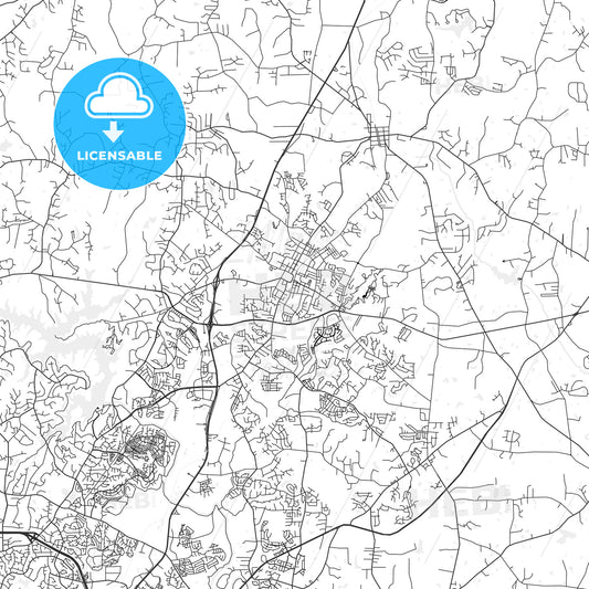 Wake Forest, North Carolina - Area Map - Light