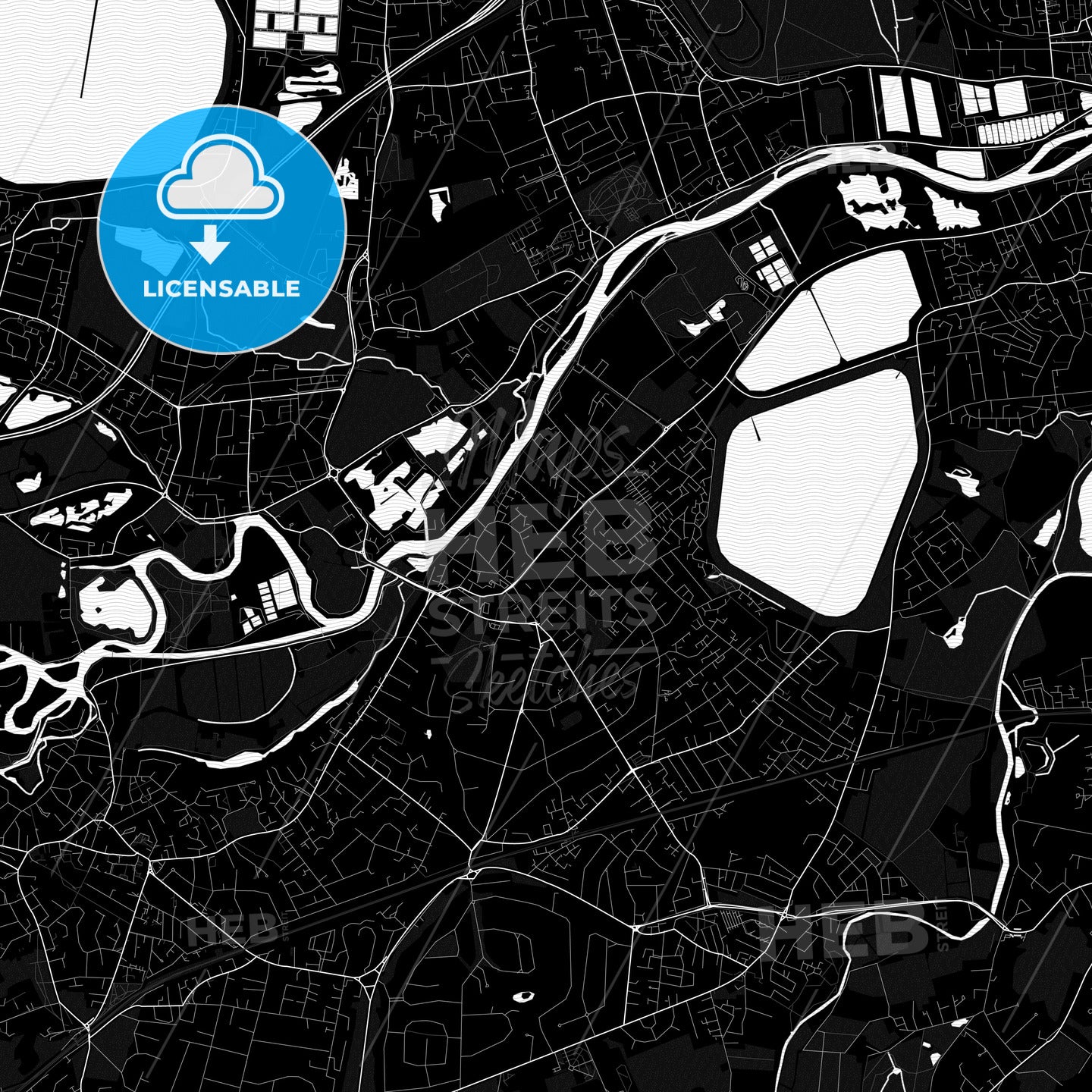 Walton-on-Thames, England PDF map