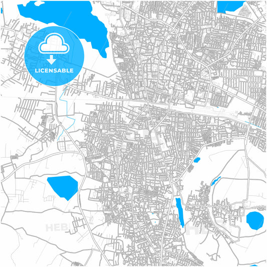 Warangal, Telangana, India, city map with high quality roads.