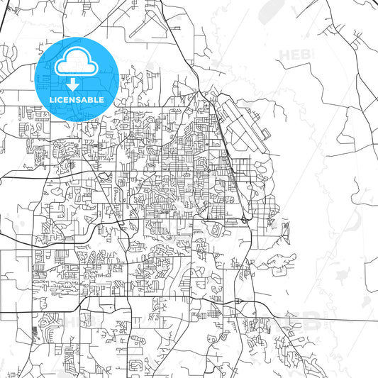 Warner Robins, Georgia - Area Map - Light