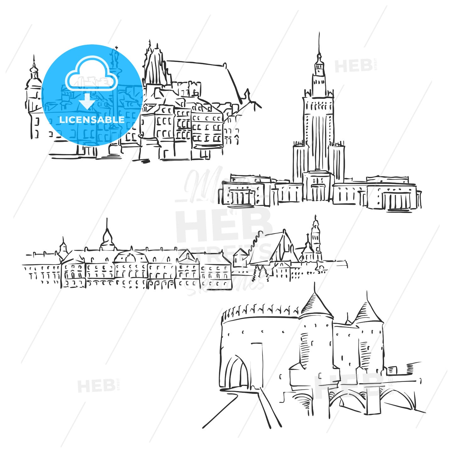 Warsaw, Poland, Famous Buildings – instant download