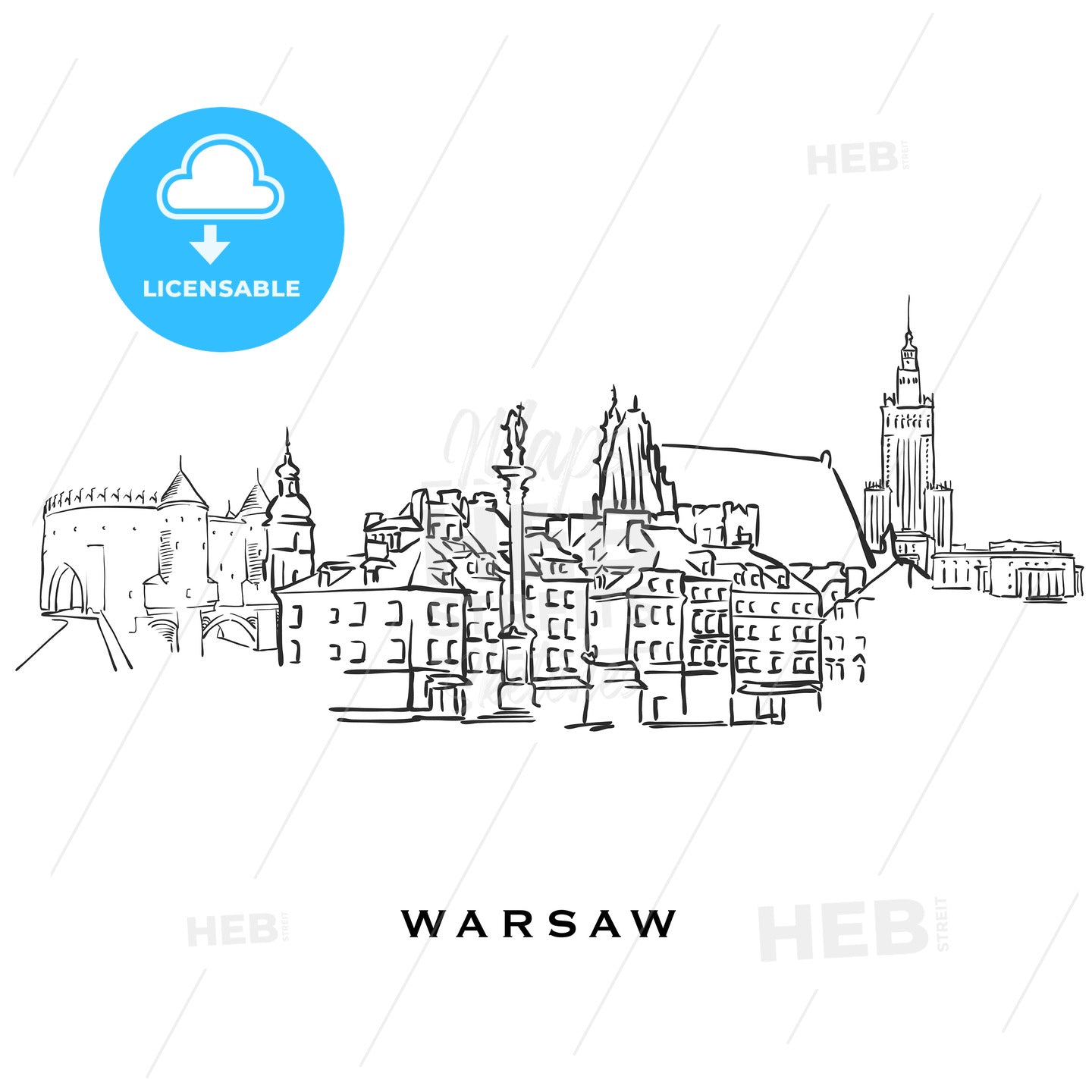 Warsaw Poland famous architecture – instant download