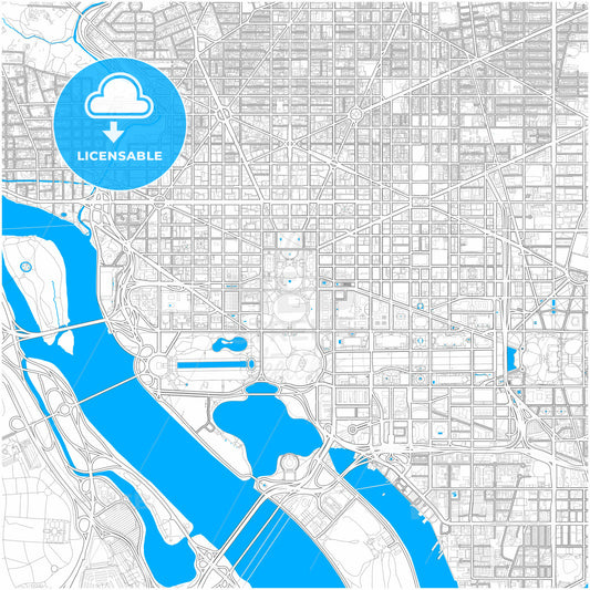 Washington, D.C., United States, city map with high quality roads.